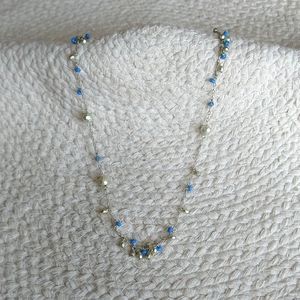 🌼Aeropostale Silver And Blue Beaded Chain Necklace